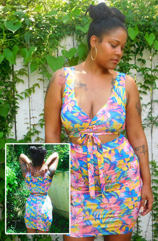 NEON FLOWER SKIRT SET