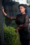ANNA BLACK LACE BELL TOP